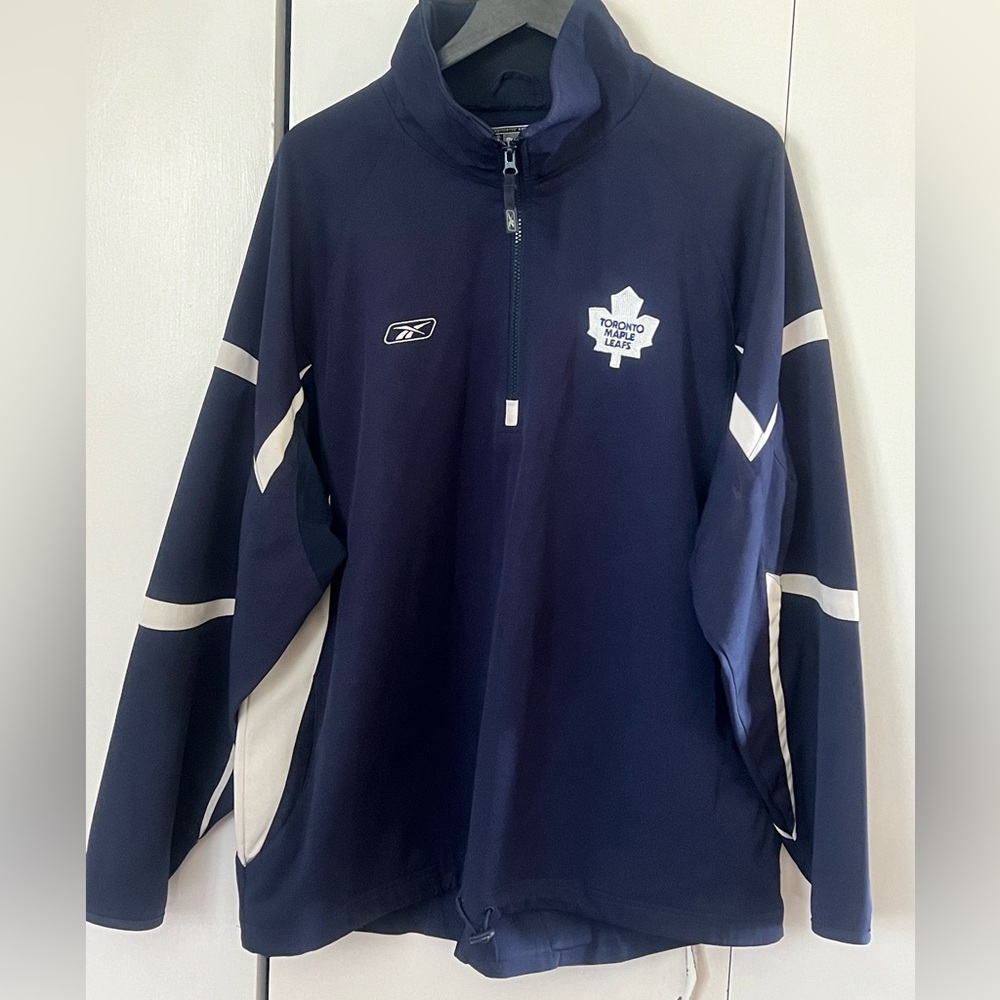 Reebok 3/4 zip Toronto Maple Leafs pull over.